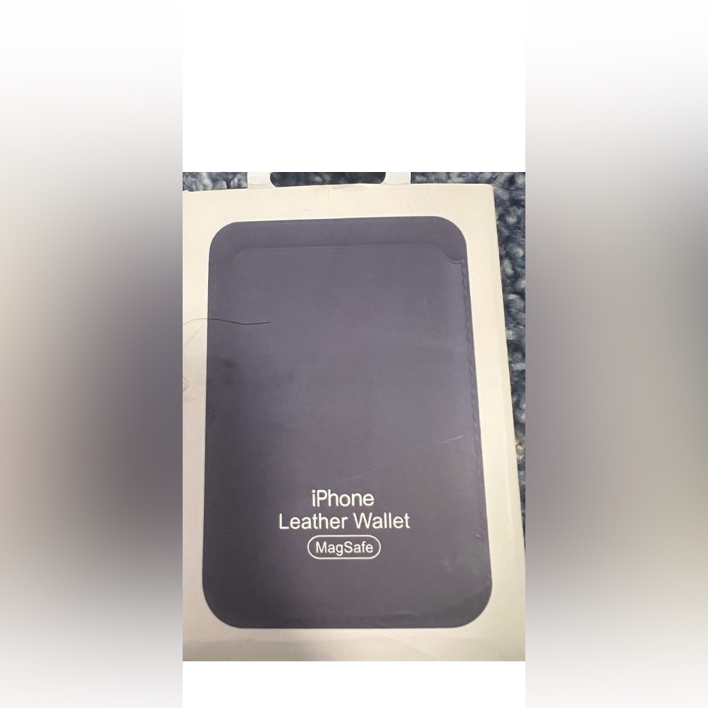 NWB Apple iPhone Magnetic Leather Wallet - Navy Blue